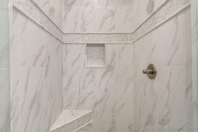 interior details featuring tiled shower