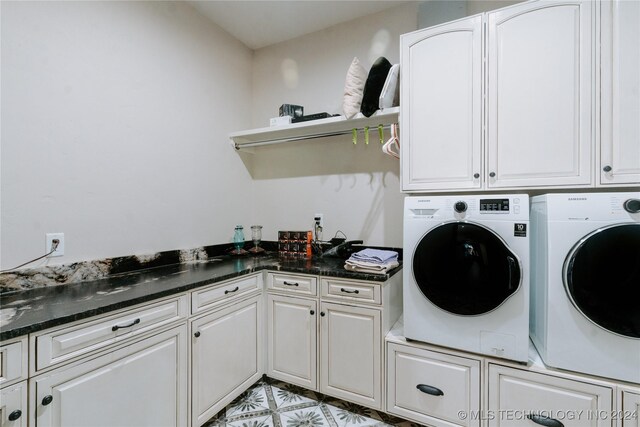 4100 N 430th Rd, Locust Grove, OK 74352 - washroom with cabinet space and independent washer and dryer