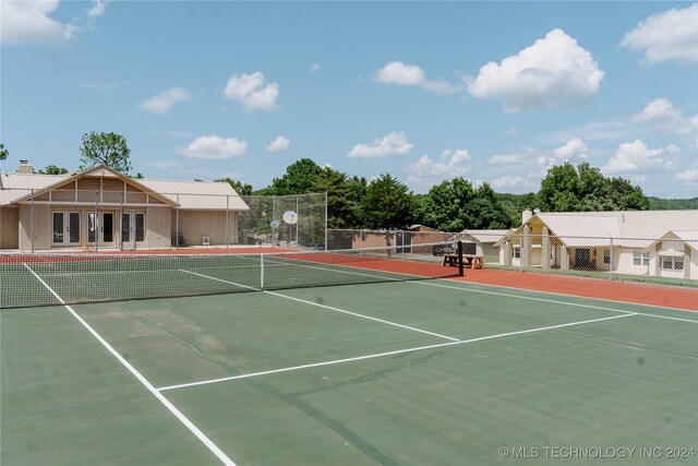 4100 N 430th Rd, Locust Grove, OK 74352 - view of tennis court with community basketball court