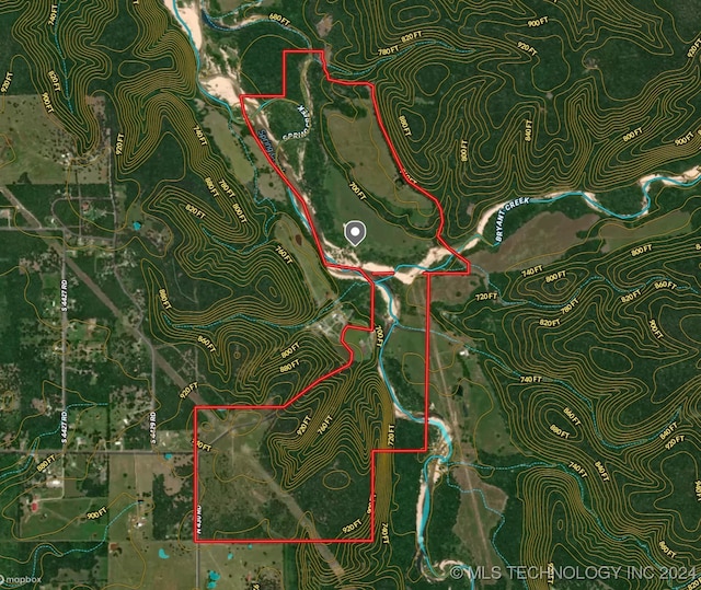 4100 N 430th Rd, Locust Grove, OK 74352 - map / location with property parcel outlined