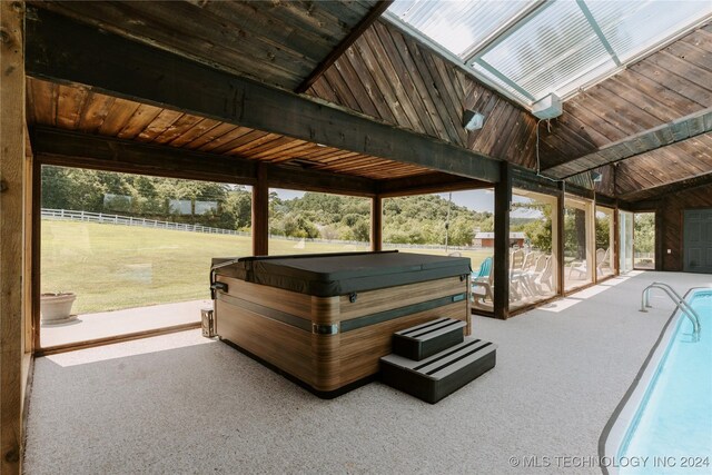 4100 N 430th Rd, Locust Grove, OK 74352 - view of patio with a hot tub and an outdoor pool