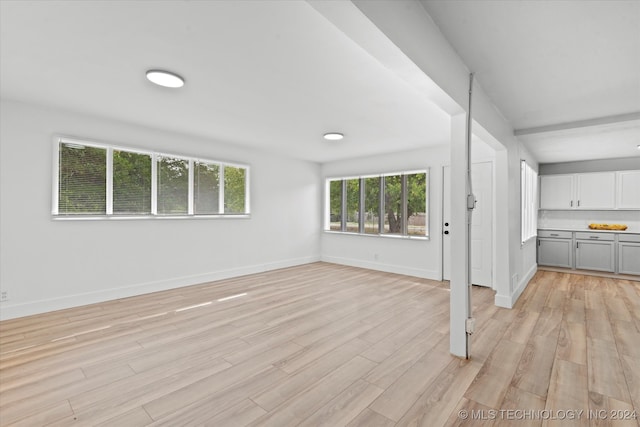 interior space with light hardwood / wood-style floors