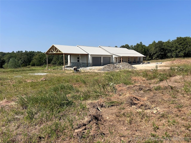 exterior space featuring a garage