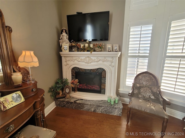 living room featuring hardwood / wood-style floors