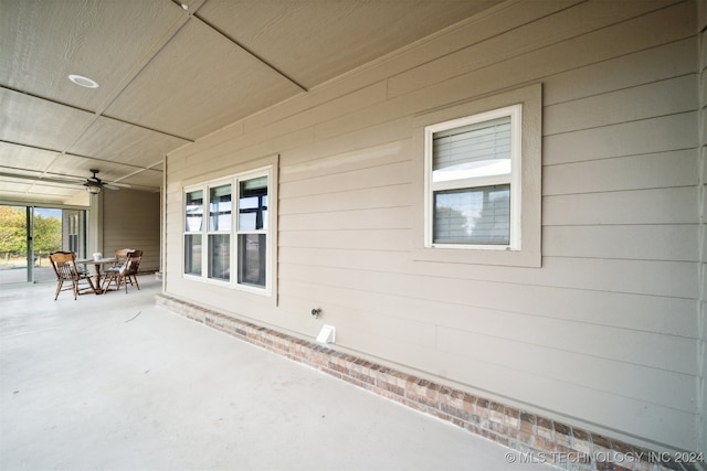 view of patio / terrace with ceiling fan