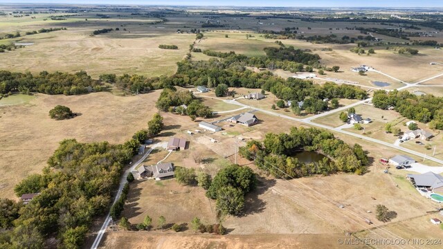 aerial view with a rural view