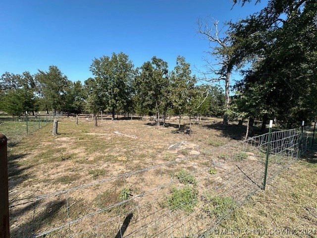 view of yard with a rural view