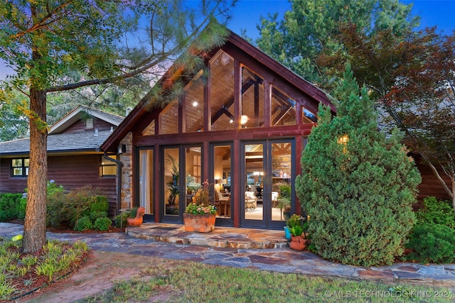 exterior space featuring french doors