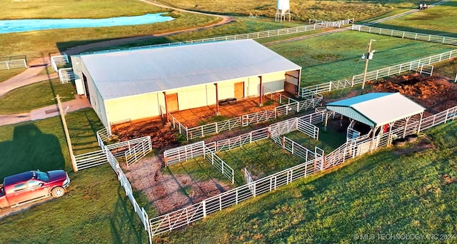 drone / aerial view featuring a rural view