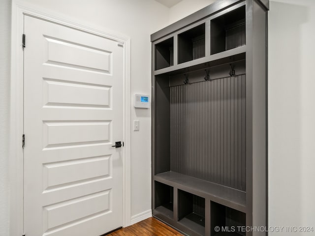 mudroom featuring hardwood / wood-style floors