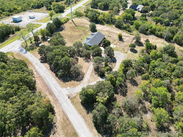 aerial view with a rural view