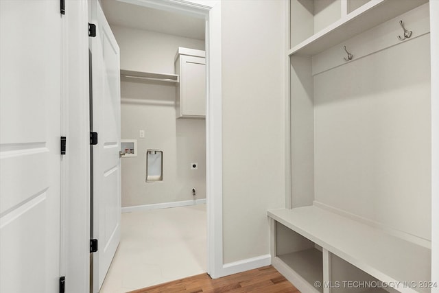 mudroom featuring light wood-type flooring