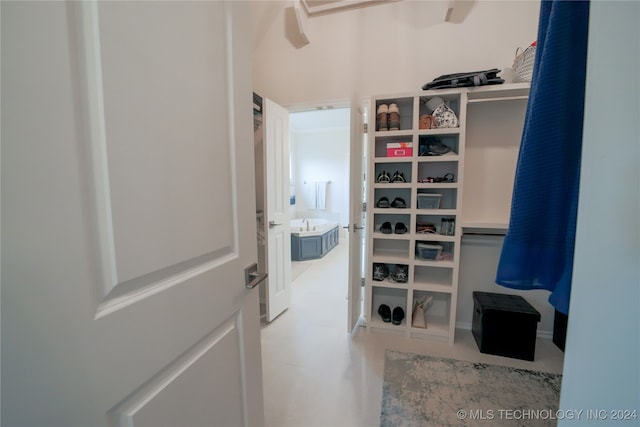 view of walk in closet