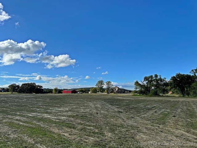 view of yard with a rural view