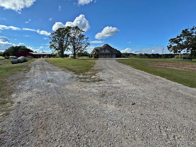 view of street with a rural view