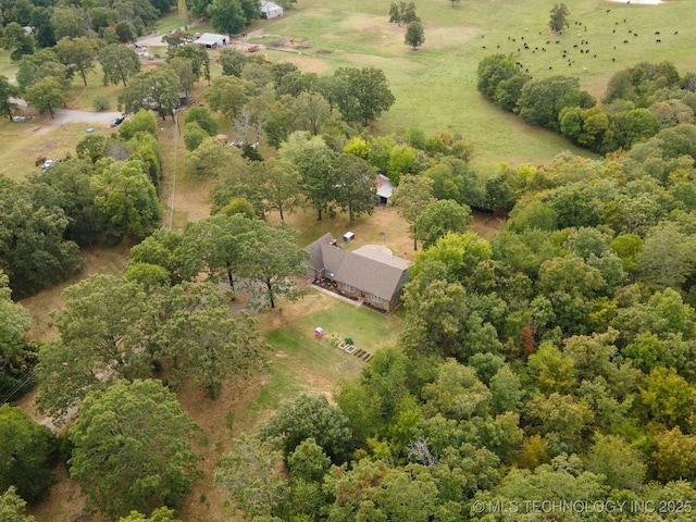 bird's eye view featuring a rural view