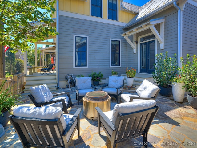 view of patio with an outdoor hangout area