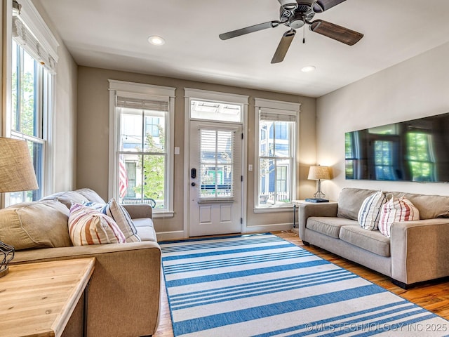 living room featuring hardwood / wood-style flooring