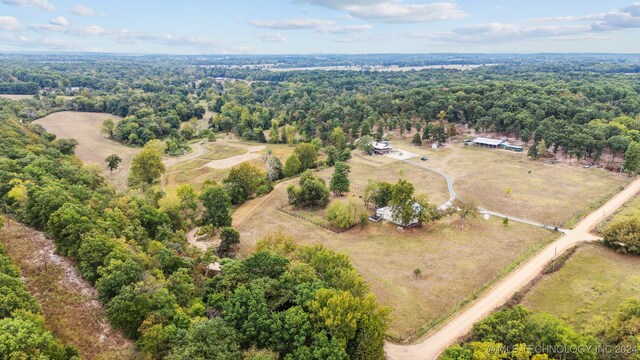 drone / aerial view with a rural view