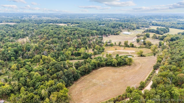 bird's eye view with a rural view