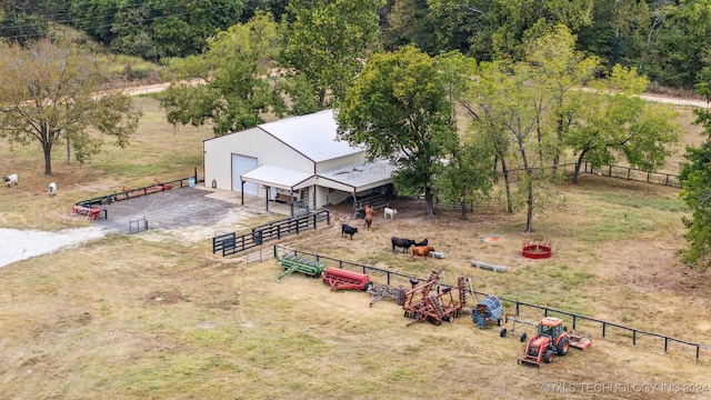 bird's eye view featuring a rural view