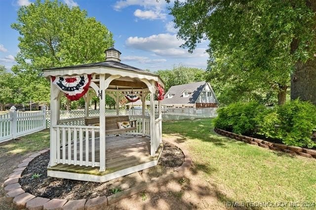 exterior space featuring a gazebo