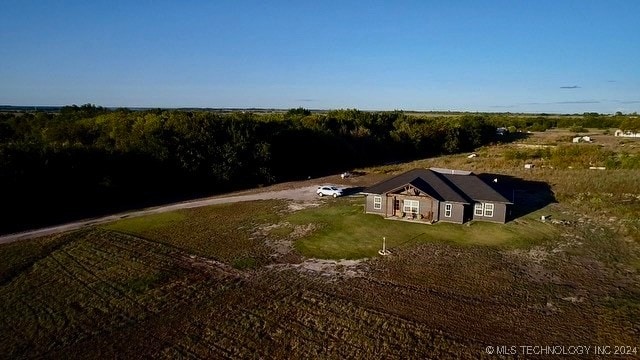 drone / aerial view with a rural view