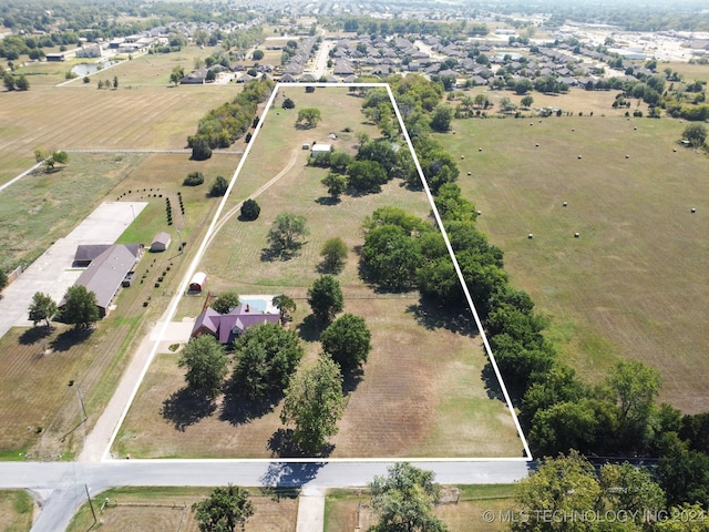 drone / aerial view featuring a rural view