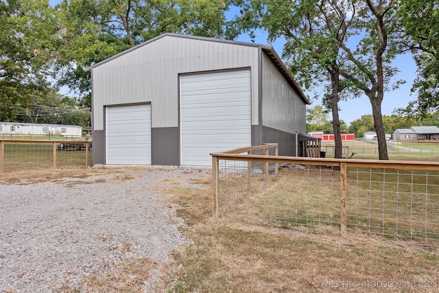 garage with wooden walls