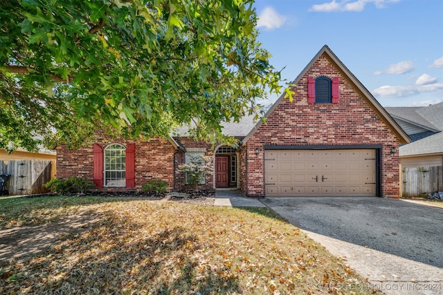 view of front property with a garage