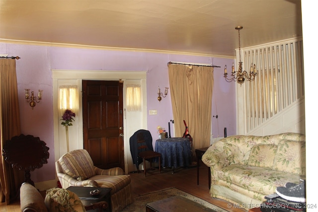 living room featuring hardwood / wood-style flooring