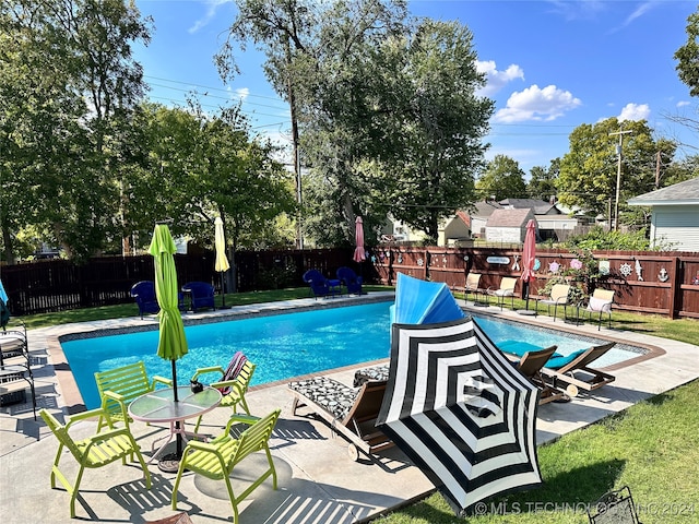 view of pool featuring a patio area