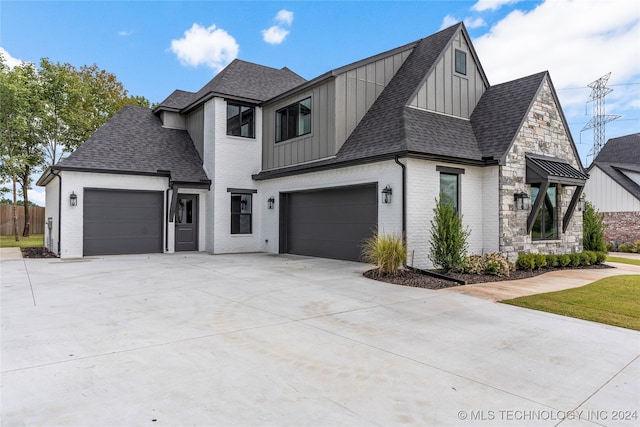 view of front of house with a garage