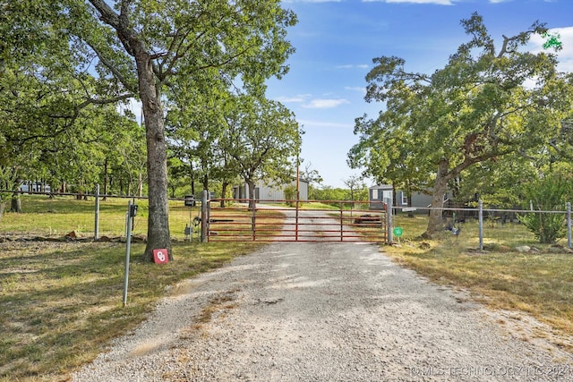 view of street featuring a rural view