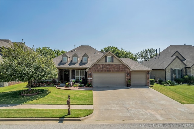 view of front of property with a front lawn