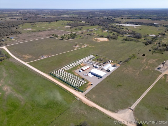 aerial view featuring a rural view