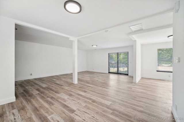 unfurnished living room featuring hardwood / wood-style floors