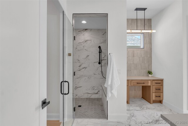 bathroom with walk in shower