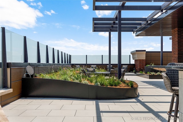 view of patio / terrace featuring a pergola