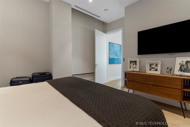 bedroom featuring light hardwood / wood-style flooring