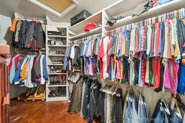 view of walk in closet