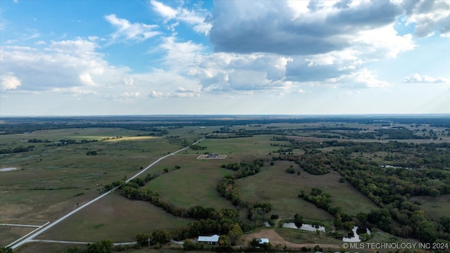 aerial view with a rural view