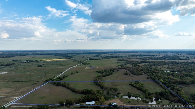 aerial view with a rural view