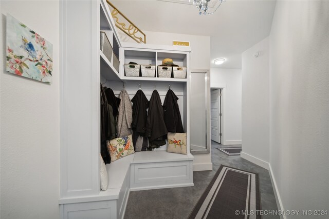 mudroom with baseboards