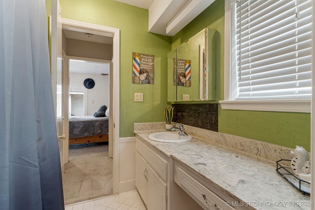 bathroom featuring vanity and tile patterned floors