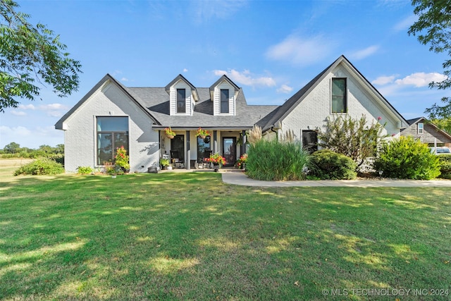 cape cod-style house featuring a front lawn