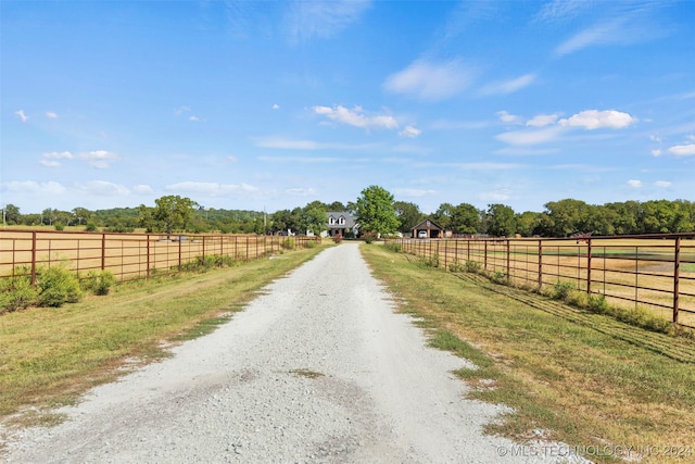 view of street featuring a rural view