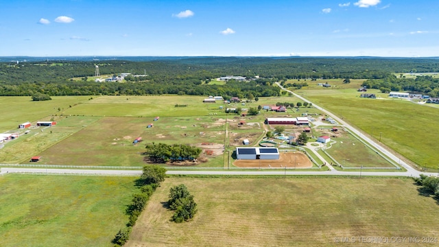 aerial view featuring a rural view