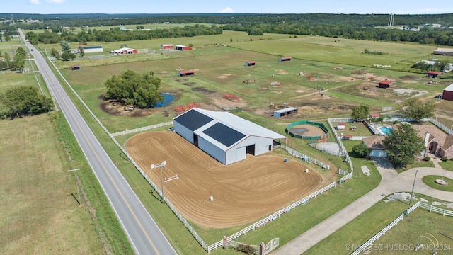 bird's eye view featuring a rural view