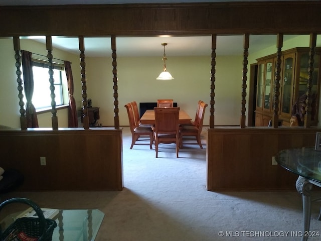 dining space featuring carpet floors